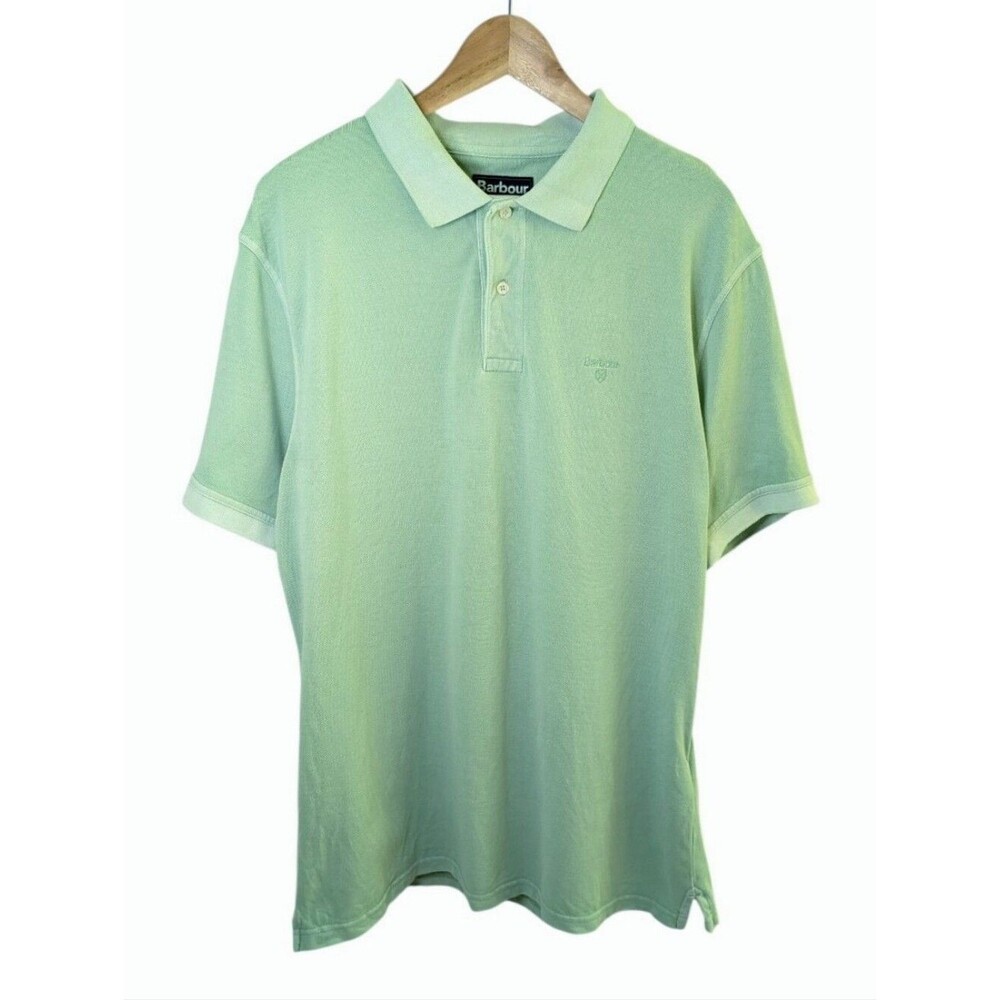 Barbour Men's Polo Shirt Short Sleeve Light Mint Green XL